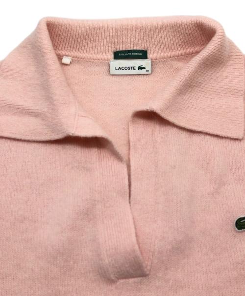 LACOSTE（ラコステ）LACOSTE (ラコステ) Snidel (スナイデル) スキッパーニットプルオーバー ピンク サイズ:SIZE 36の古着・服飾アイテム