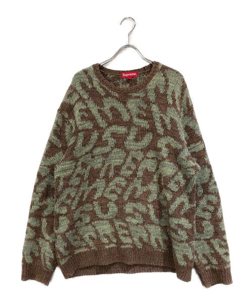 SUPREME（シュプリーム）Supreme (シュプリーム) Stacked Sweater グリーン×ブラウン サイズ:SIZE Mの古着・服飾アイテム