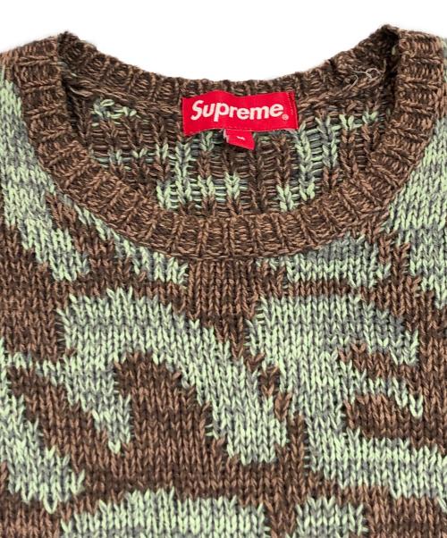 SUPREME（シュプリーム）Supreme (シュプリーム) Stacked Sweater グリーン×ブラウン サイズ:SIZE Mの古着・服飾アイテム