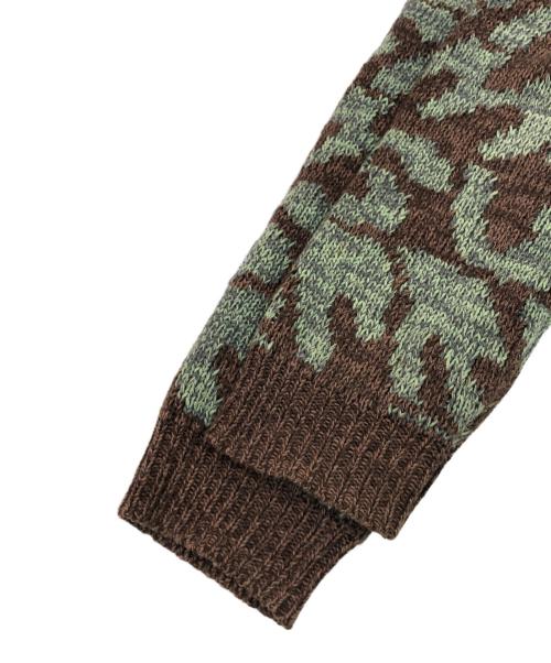 SUPREME（シュプリーム）Supreme (シュプリーム) Stacked Sweater グリーン×ブラウン サイズ:SIZE Mの古着・服飾アイテム