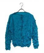 me ISSEY MIYAKEミーイッセイ ミヤケ）の古着「シワ加工カーディガン」｜ブルー