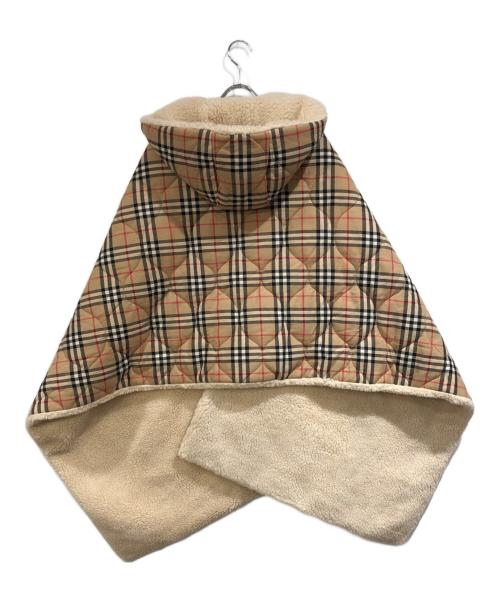 BURBERRY（バーバリー）BURBERRY (バーバリー) ノバチェックリバーシブルフーデッドポンチョ ベージュ×ブラック サイズ:-の古着・服飾アイテム
