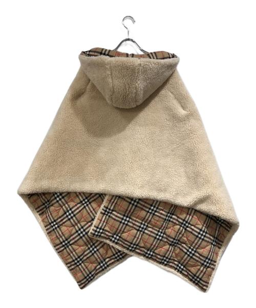 BURBERRY（バーバリー）BURBERRY (バーバリー) ノバチェックリバーシブルフーデッドポンチョ ベージュ×ブラック サイズ:-の古着・服飾アイテム
