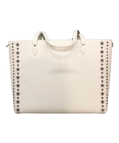 JIMMY CHOO（ジミーチュウ）JIMMY CHOO (ジミーチュウ) スタースタッズトートバッグ ホワイトの古着・服飾アイテム