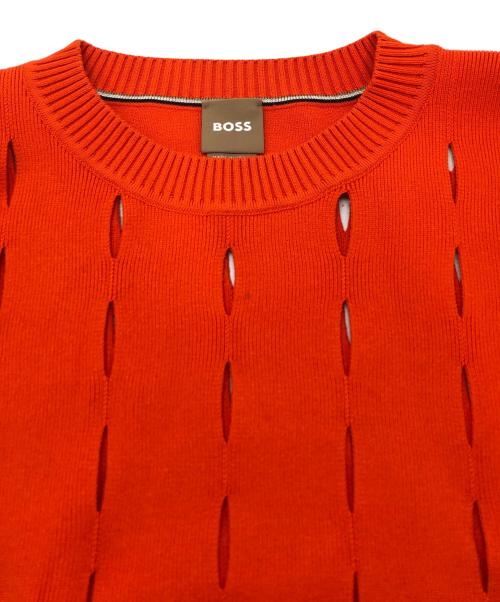 BOSS（ボス）BOSS (ボス) クルーネックニット オレンジ サイズ:SIZE Mの古着・服飾アイテム