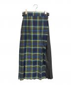 O'NEIL OF DUBLINオニールオブダブリン）の古着「チェックスカート/キルトスカート」｜グリーン×ブルー