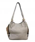 BURBERRYバーバリー）の古着「メガチェックトートバッグ」｜グレー×ベージュ