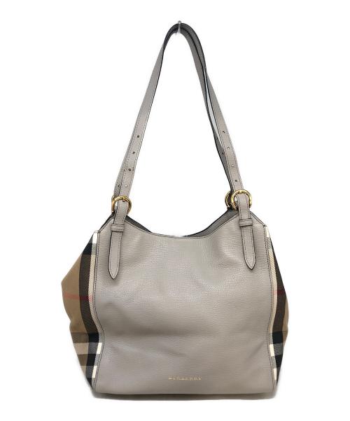 BURBERRY（バーバリー）BURBERRY (バーバリー) メガチェックトートバッグ グレー×ベージュの古着・服飾アイテム