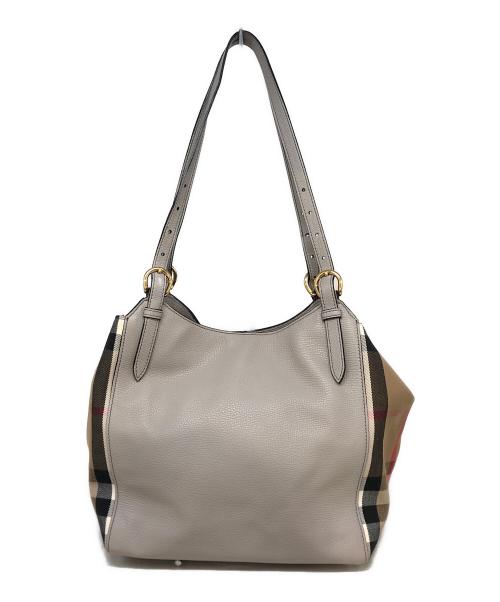 BURBERRY（バーバリー）BURBERRY (バーバリー) メガチェックトートバッグ グレー×ベージュの古着・服飾アイテム