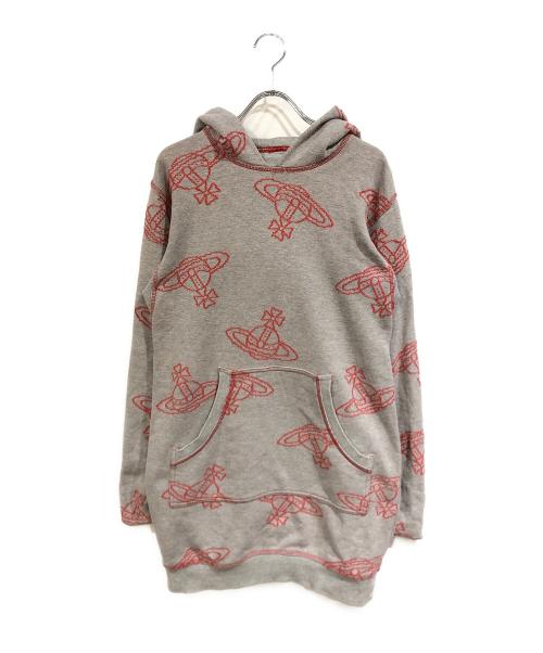 Vivienne Westwood RED LABEL（ヴィヴィアンウエストウッドレッドレーベル）Vivienne Westwood RED LABEL (ヴィヴィアンウエストウッドレッドレーベル) オーブ刺繍パーカー グレー×レッド サイズ:なしの古着・服飾アイテム