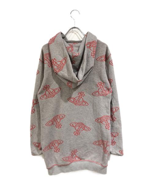 Vivienne Westwood RED LABEL（ヴィヴィアンウエストウッドレッドレーベル）Vivienne Westwood RED LABEL (ヴィヴィアンウエストウッドレッドレーベル) オーブ刺繍パーカー グレー×レッド サイズ:なしの古着・服飾アイテム