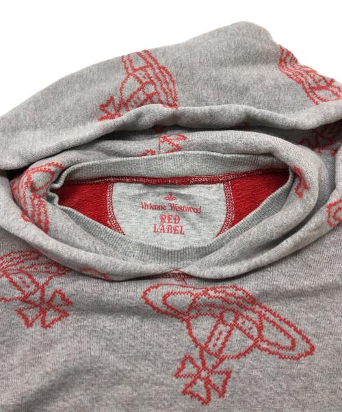 Vivienne Westwood RED LABEL（ヴィヴィアンウエストウッドレッドレーベル）Vivienne Westwood RED LABEL (ヴィヴィアンウエストウッドレッドレーベル) オーブ刺繍パーカー グレー×レッド サイズ:なしの古着・服飾アイテム