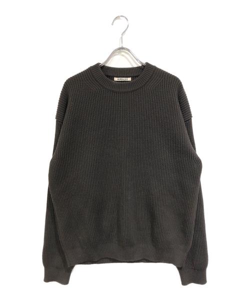 AURALEE（オーラリー）AURALEE (オーラリー) フレンチメリノリブニットセーター ブラウン サイズ:2の古着・服飾アイテム