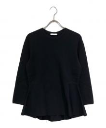 theory luxe（セオリーリュクス）の古着「ペプラムニット」｜ブラック