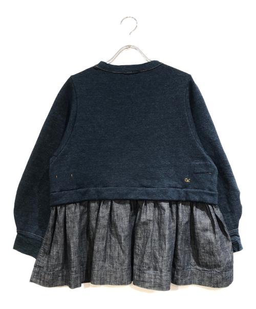 45R（フォーティファイブ・アール）45R (フォーティファイブ・アール) 裏毛×デニムのパフTシャツ ネイビー サイズ:SIZE Freeの古着・服飾アイテム