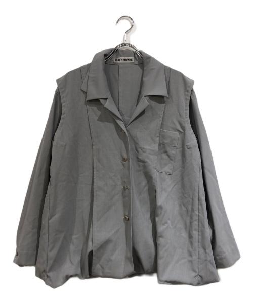 ISSEY MIYAKE（イッセイミヤケ）ISSEY MIYAKE (イッセイミヤケ) デザインロングシャツ グレー サイズ:SIZE 2の古着・服飾アイテム