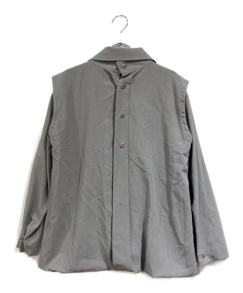 ISSEY MIYAKE（イッセイミヤケ）ISSEY MIYAKE (イッセイミヤケ) デザインロングシャツ グレー サイズ:SIZE 2の古着・服飾アイテム
