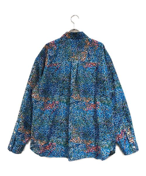 HERALBONY（ヘラルボニー）HERALBONY (ヘラルボニー) ブロードレギュラーカラーシャツ「（無題）（青）」 ブルー×グリーン サイズ:Lの古着・服飾アイテム