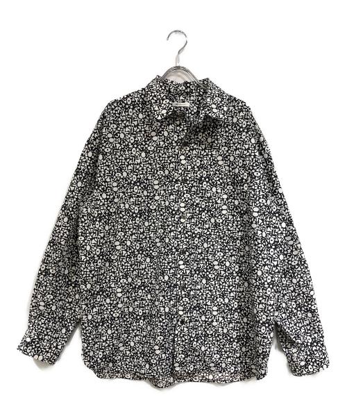 HERALBONY（ヘラルボニー）HERALBONY (ヘラルボニー) ブロードレギュラーカラーシャツ「かえでのチョキチョキ」 ホワイト×ブラック サイズ:SIZE Lの古着・服飾アイテム