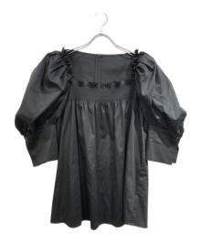 ADEAM（アディアム）の古着「フリルブラウス」｜ブラック