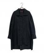 CABANキャバン）の古着「ウールツイル ハイネックロングシャツ」｜ネイビー