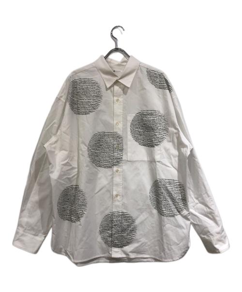 HERALBONY（ヘラルボニー）HERALBONY (ヘラルボニー) レギュラーカラーシャツ「marina-moji003」 ホワイト サイズ:Lの古着・服飾アイテム