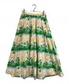 HERALBONYヘラルボニー）の古着「フレアスカート「タイトル不明」」｜グリーン