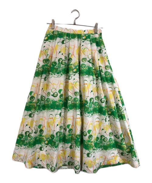HERALBONY（ヘラルボニー）heralbony (ヘラルボニー) フレアスカート「タイトル不明」 グリーン サイズ:Ｍの古着・服飾アイテム