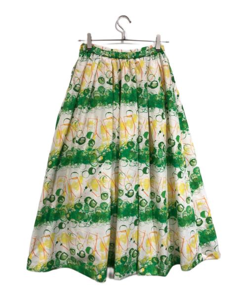 HERALBONY（ヘラルボニー）heralbony (ヘラルボニー) フレアスカート「タイトル不明」 グリーン サイズ:Ｍの古着・服飾アイテム