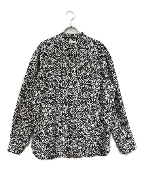 HERALBONY（ヘラルボニー）HERALBONY (ヘラルボニー) ブロードバンドカラーシャツ「かえでのチョキチョキ」 ブラック サイズ:SIZE Mの古着・服飾アイテム