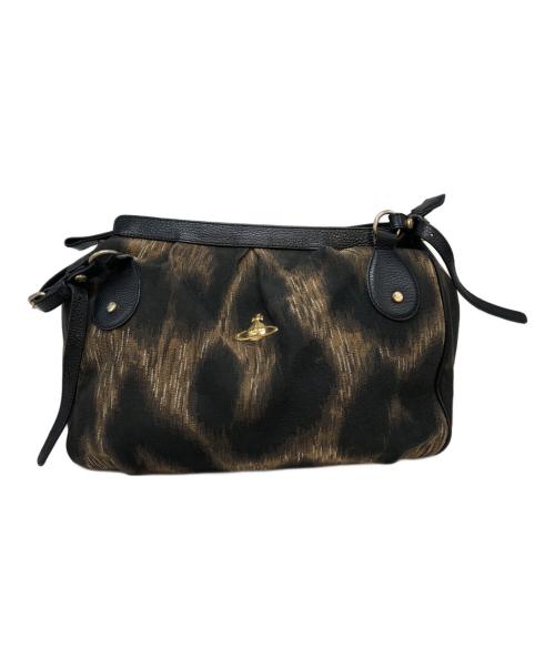 Vivienne Westwood（ヴィヴィアンウエストウッド）Vivienne Westwood (ヴィヴィアンウエストウッド) レオパードバッグ ブラウン×ブラックの古着・服飾アイテム