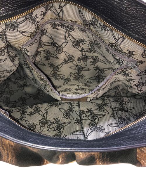 Vivienne Westwood（ヴィヴィアンウエストウッド）Vivienne Westwood (ヴィヴィアンウエストウッド) レオパードバッグ ブラウン×ブラックの古着・服飾アイテム