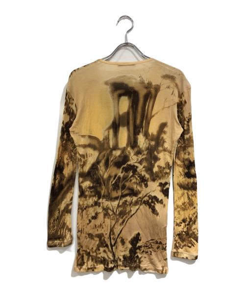 PRADA（プラダ）PRADA (プラダ) 総柄シアーカットソー/セカンドスキン ベージュ サイズ:Mの古着・服飾アイテム