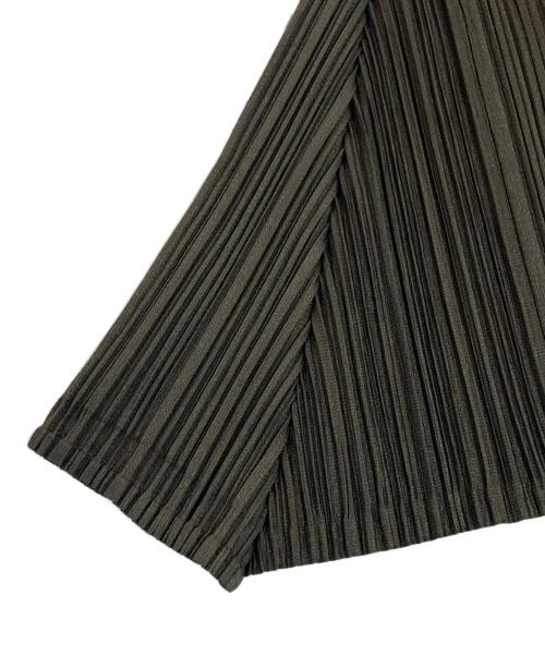 PLEATS PLEASE（プリーツプリーズ）PLEATS PLEASE (プリーツプリーズ) プリーツオープンカラーシャツ カーキ サイズ:SIZE 3の古着・服飾アイテム