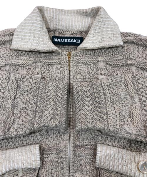 NAMESAKE（ネイムセイク）NAMESAKE (ネイムセイク) ニットジップジャケット ベージュ サイズ:SIZE Sの古着・服飾アイテム