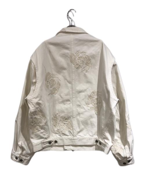 DRIES VAN NOTEN（ドリスヴァンノッテン）DRIES VAN NOTEN (ドリスヴァンノッテン) Embroidered Denim Jacket ホワイト サイズ:SIZE Mの古着・服飾アイテム