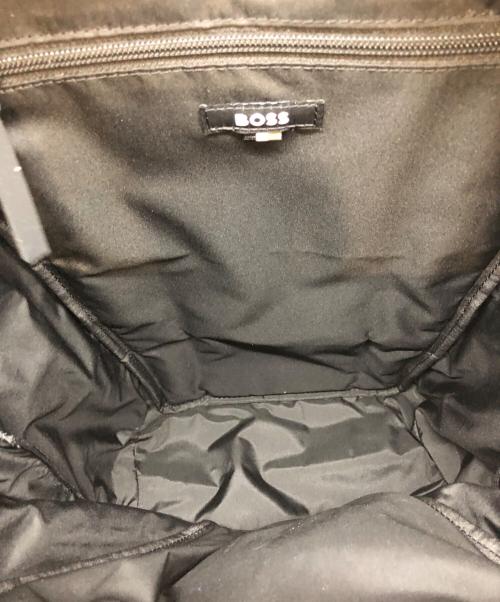 BOSS（ボス）BOSS (ボス) フェイクレザーバックパックロゴディテール ブルーの古着・服飾アイテム