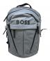BOSS（ボス）の古着「フェイクレザーバックパックロゴディテール」｜ブルー