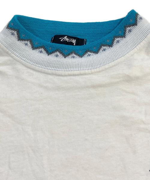 stussy（ステューシー）stussy (ステューシー) オールドモックネックTシャツ ホワイト サイズ:SIZE Mの古着・服飾アイテム