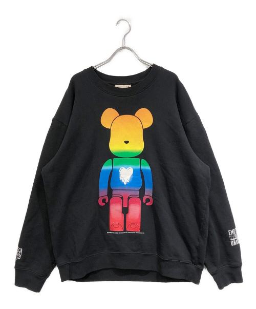 EMOTIONALLY UNAVAILABLE（エモーショナリー・アンアベイラブル）EMOTIONALLY UNAVAILABLE (エモーショナリー・アンアベイラブル) BE＠RBRICK CREWNECK ブラック サイズ:SIZE XLの古着・服飾アイテム
