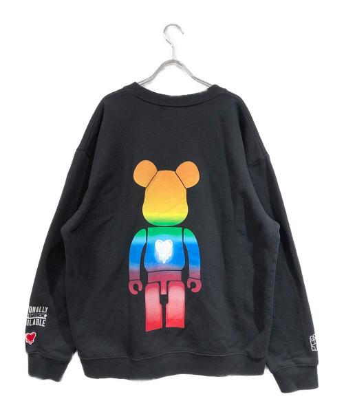 EMOTIONALLY UNAVAILABLE（エモーショナリー・アンアベイラブル）EMOTIONALLY UNAVAILABLE (エモーショナリー・アンアベイラブル) BE＠RBRICK CREWNECK ブラック サイズ:SIZE XLの古着・服飾アイテム