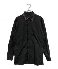 FENDI（フェンディ）の古着「襟デザインシャツ」｜ブラック