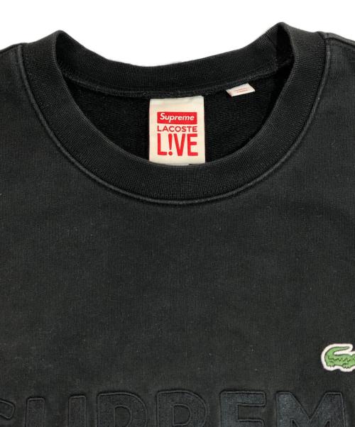 SUPREME（シュプリーム）Supreme (シュプリーム) LACOSTE (ラコステ) クルーネックスウェット ブラック サイズ:SIZE Mの古着・服飾アイテム