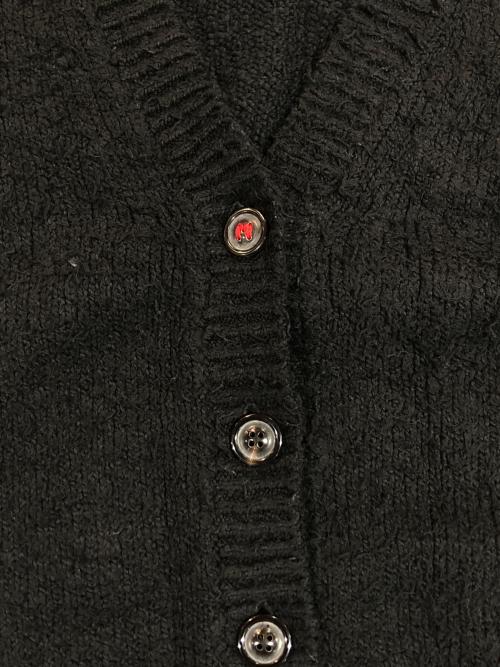 Maison Margiela（メゾンマルジェラ）Maison Margiela (メゾンマルジェラ) 5ゲージコットンナイロンパイルカーディガン ブラック サイズ:SIZE XSの古着・服飾アイテム
