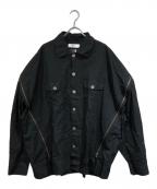 FACETASMファセッタズム）の古着「WRINKLE CRUSHED ZIP SHIRT」｜ブラック