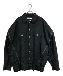 FACETASM（ファセッタズム）の古着「WRINKLE CRUSHED ZIP SHIRT」｜ブラック