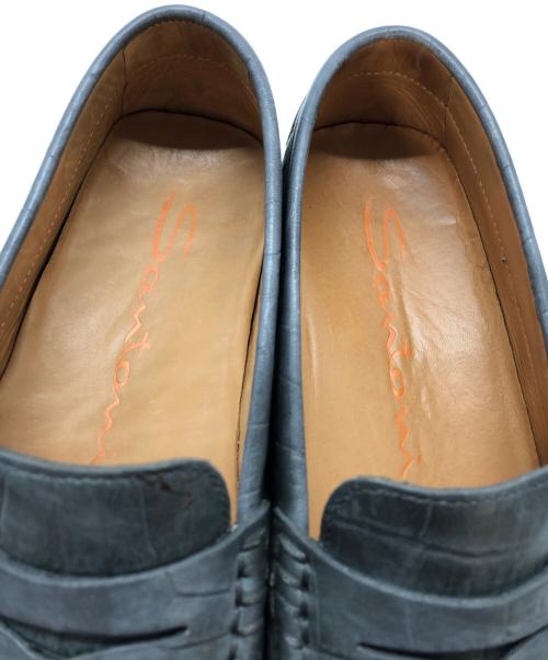 Santoni（サントーニ）Santoni (サントーニ) クロコ型押しローファー グレー サイズ:SIZE 40の古着・服飾アイテム