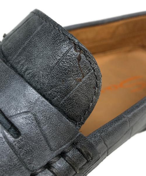 Santoni（サントーニ）Santoni (サントーニ) クロコ型押しローファー グレー サイズ:SIZE 40の古着・服飾アイテム