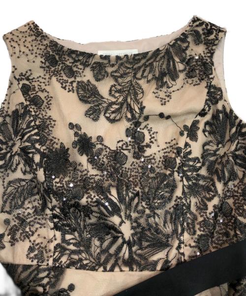 STRAWBERRY FIELDS（ストロベリーフィールズ）STRAWBERRY FIELDS (ストロベリーフィールズ) チュールスパンコール刺繍ドレス ベージュ サイズ:なしの古着・服飾アイテム