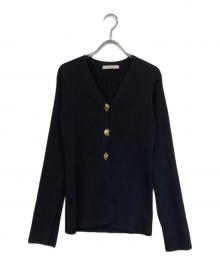 ELENI（エレニ）の古着「フロウゴールドボタンニット」｜ネイビー
